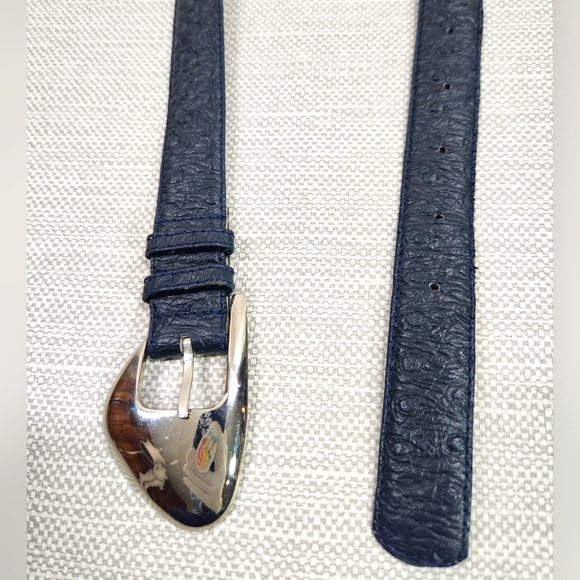 Christian Dior Vintage Belt Medium Blue Leather Women - Picture 4 of 15